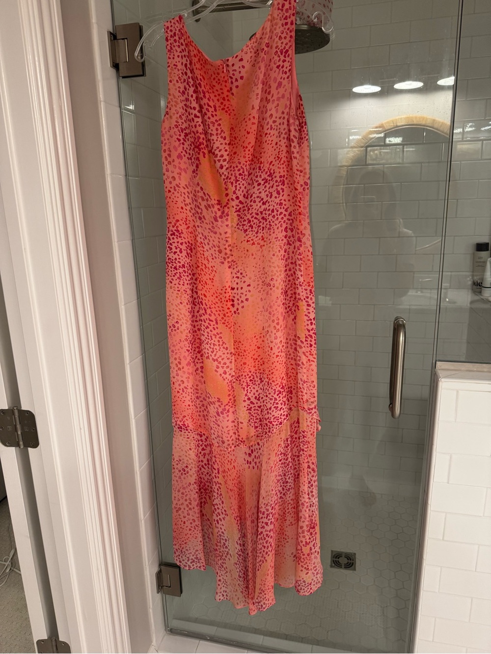 Maggy London silk Y2K hi-low maxi dress